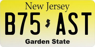 NJ license plate B75AST