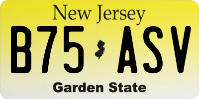 NJ license plate B75ASV