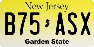 NJ license plate B75ASX
