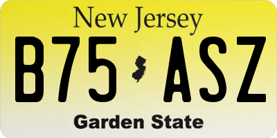 NJ license plate B75ASZ