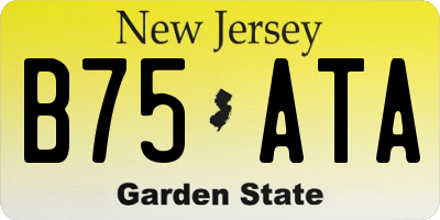 NJ license plate B75ATA