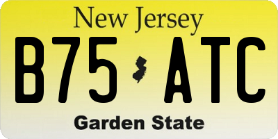 NJ license plate B75ATC