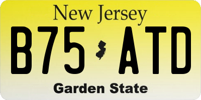 NJ license plate B75ATD