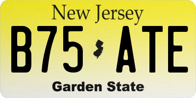 NJ license plate B75ATE