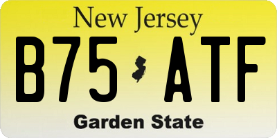 NJ license plate B75ATF