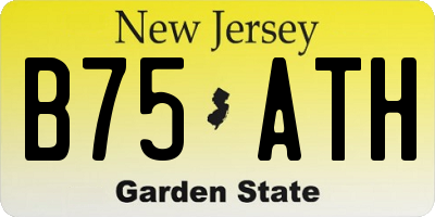 NJ license plate B75ATH