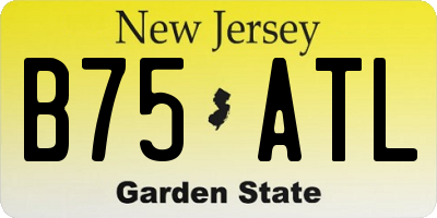 NJ license plate B75ATL