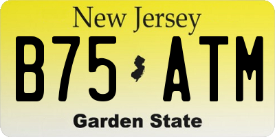 NJ license plate B75ATM