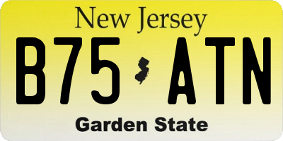 NJ license plate B75ATN
