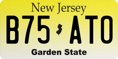 NJ license plate B75ATO