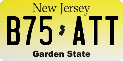 NJ license plate B75ATT