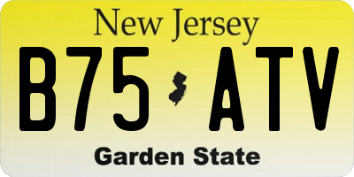 NJ license plate B75ATV