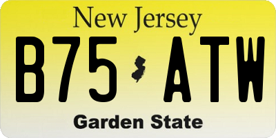 NJ license plate B75ATW