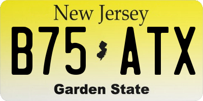 NJ license plate B75ATX
