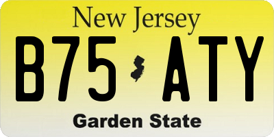 NJ license plate B75ATY