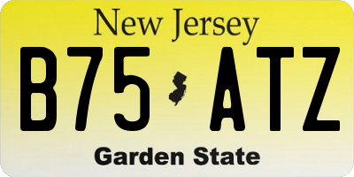 NJ license plate B75ATZ