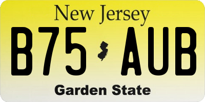 NJ license plate B75AUB