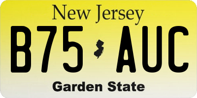 NJ license plate B75AUC