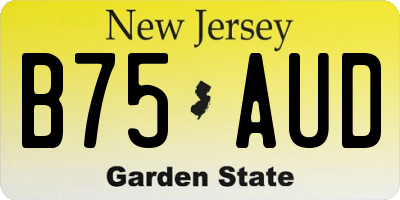 NJ license plate B75AUD