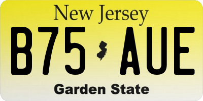 NJ license plate B75AUE