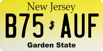NJ license plate B75AUF