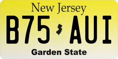 NJ license plate B75AUI