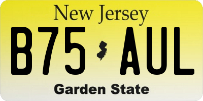 NJ license plate B75AUL