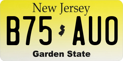 NJ license plate B75AUO