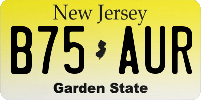 NJ license plate B75AUR