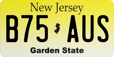 NJ license plate B75AUS