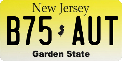 NJ license plate B75AUT