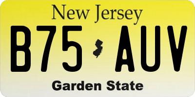 NJ license plate B75AUV