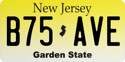 NJ license plate B75AVE