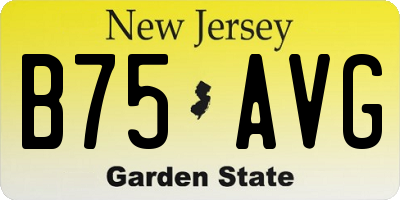 NJ license plate B75AVG