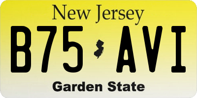 NJ license plate B75AVI