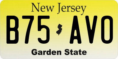 NJ license plate B75AVO