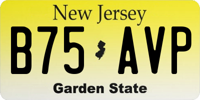 NJ license plate B75AVP