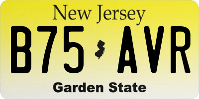 NJ license plate B75AVR