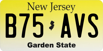 NJ license plate B75AVS