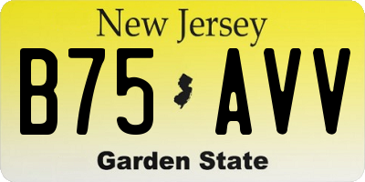 NJ license plate B75AVV