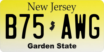 NJ license plate B75AWG