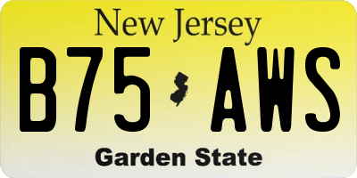 NJ license plate B75AWS