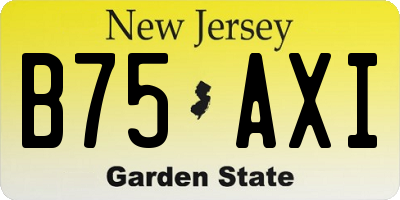 NJ license plate B75AXI