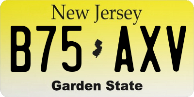 NJ license plate B75AXV