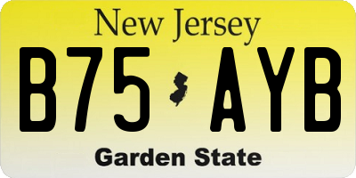 NJ license plate B75AYB