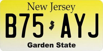 NJ license plate B75AYJ