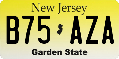 NJ license plate B75AZA