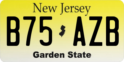 NJ license plate B75AZB