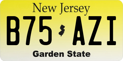 NJ license plate B75AZI