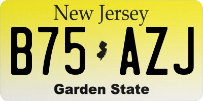 NJ license plate B75AZJ